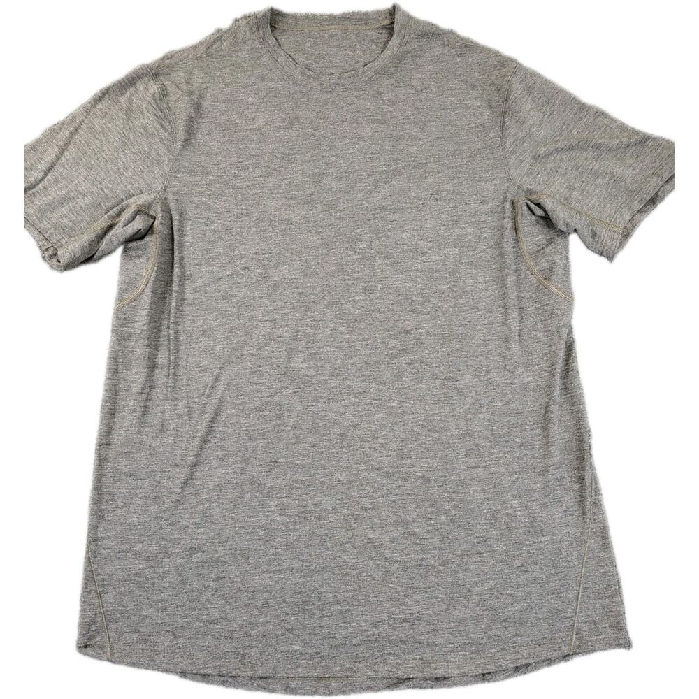 Lululemon Performance Shirt Mens M Gray Stretch Soft Jersey Athleisure Quick Dry